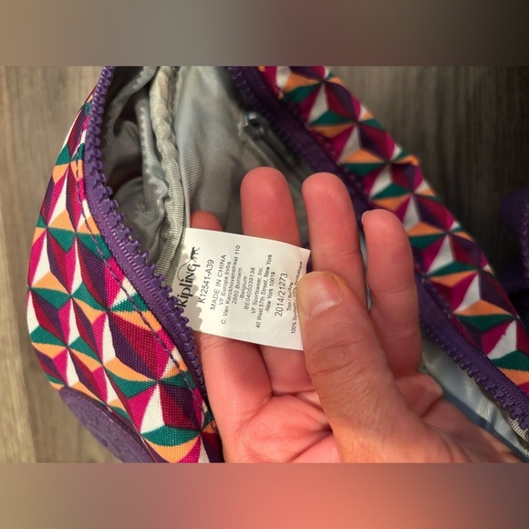 Kipling Multicolor belt Bag with Purple Strap travel summer vacation convenient - Picture 5 of 15